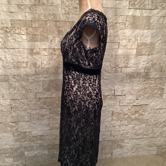 Tadashi Shoji Classic Collection Navy Blue Lace Cocktail Dress - Picture 7 of 15